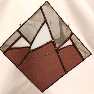 BEAUTIFUL Stained Glass Mountain Peak Window Pane